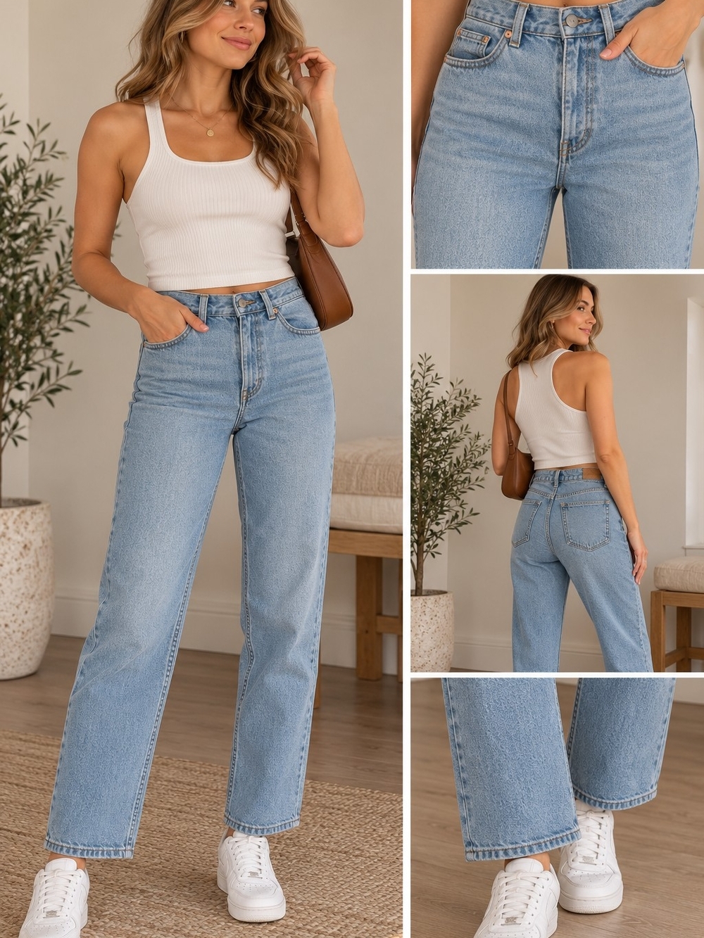 H&M Light Blue Straight Leg Women's Jeans